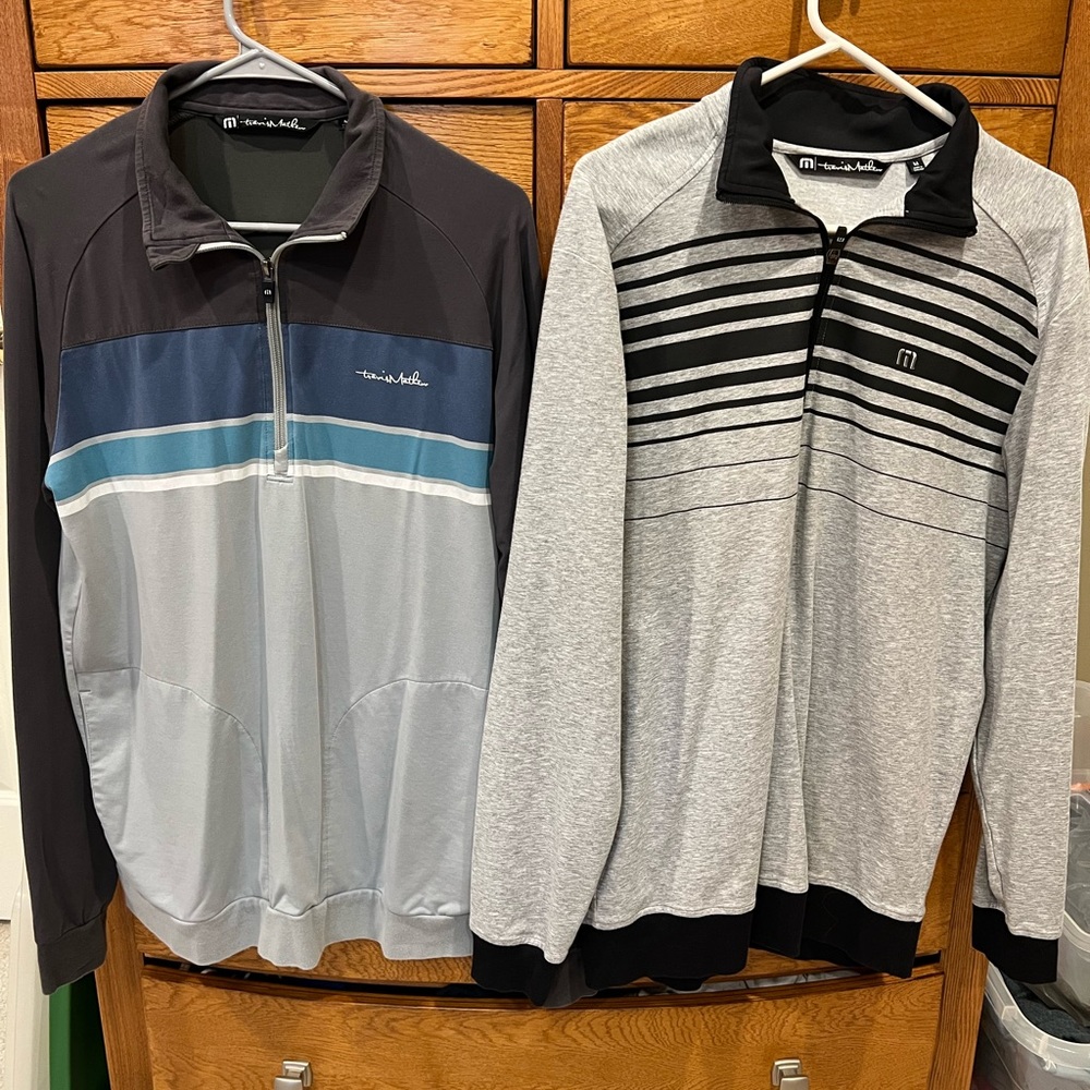 2 Travis Mathew Size Medium Long Sleeve Pullovers